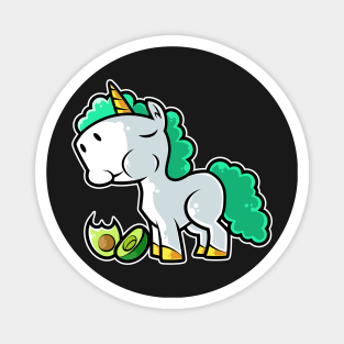 Cute Unicorn Eating Avocado Kawaii Neko Anime graphic Magnet